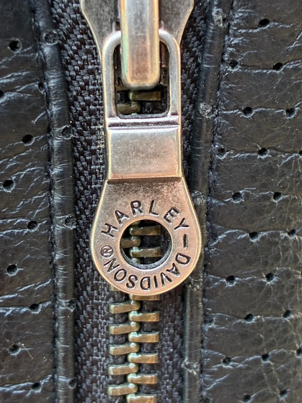 Genuine Harley-Davidson Black Rust Leather motorcycle riding Jacket exc cond L - Picture 11 of 16